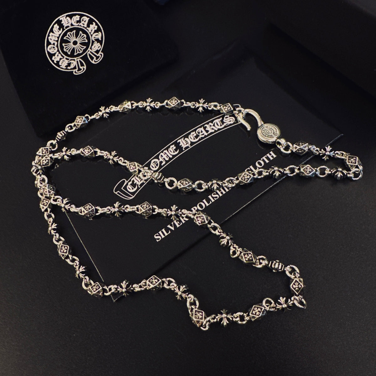 Signature Emblem Pendant Necklace in Polished Metal-Tone – Design 015 styled product view