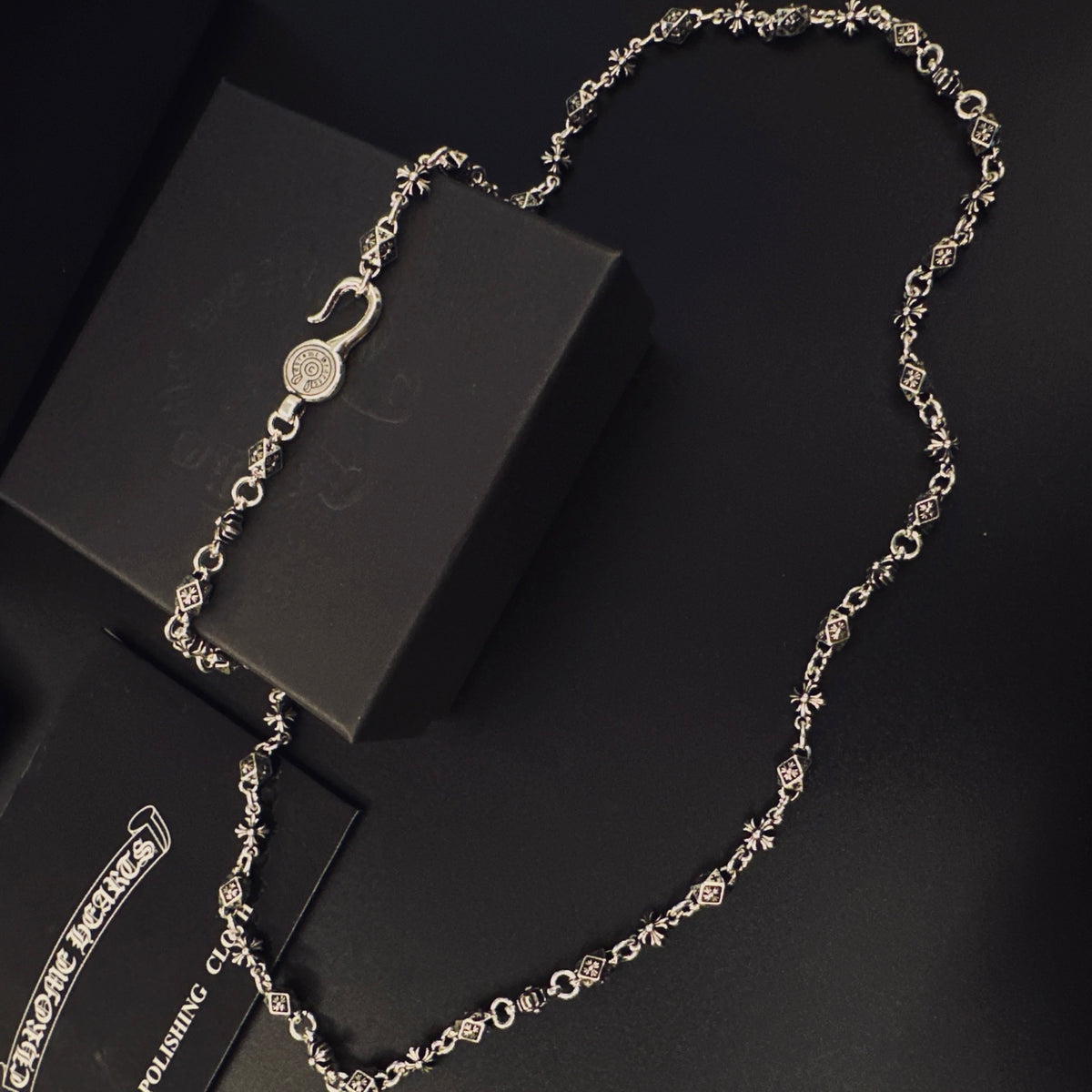 Signature Emblem Pendant Necklace in Polished Metal-Tone – Design 015 front product view