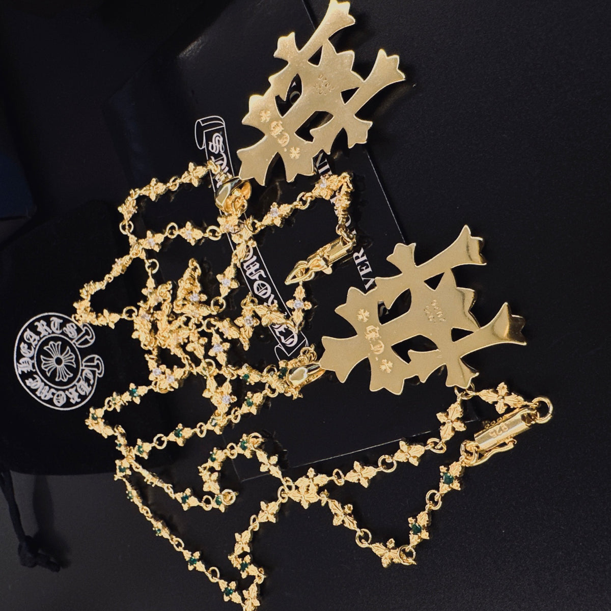 Signature Emblem Pendant Necklace in Polished Metal-Tone – Design 014 main product view