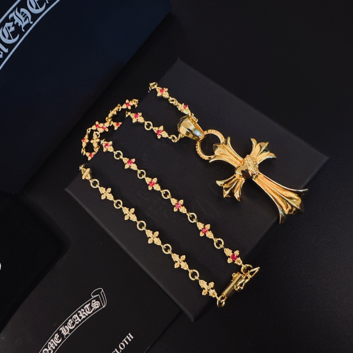 Signature Emblem Pendant Necklace in Polished Metal-Tone – Design 013 front product view