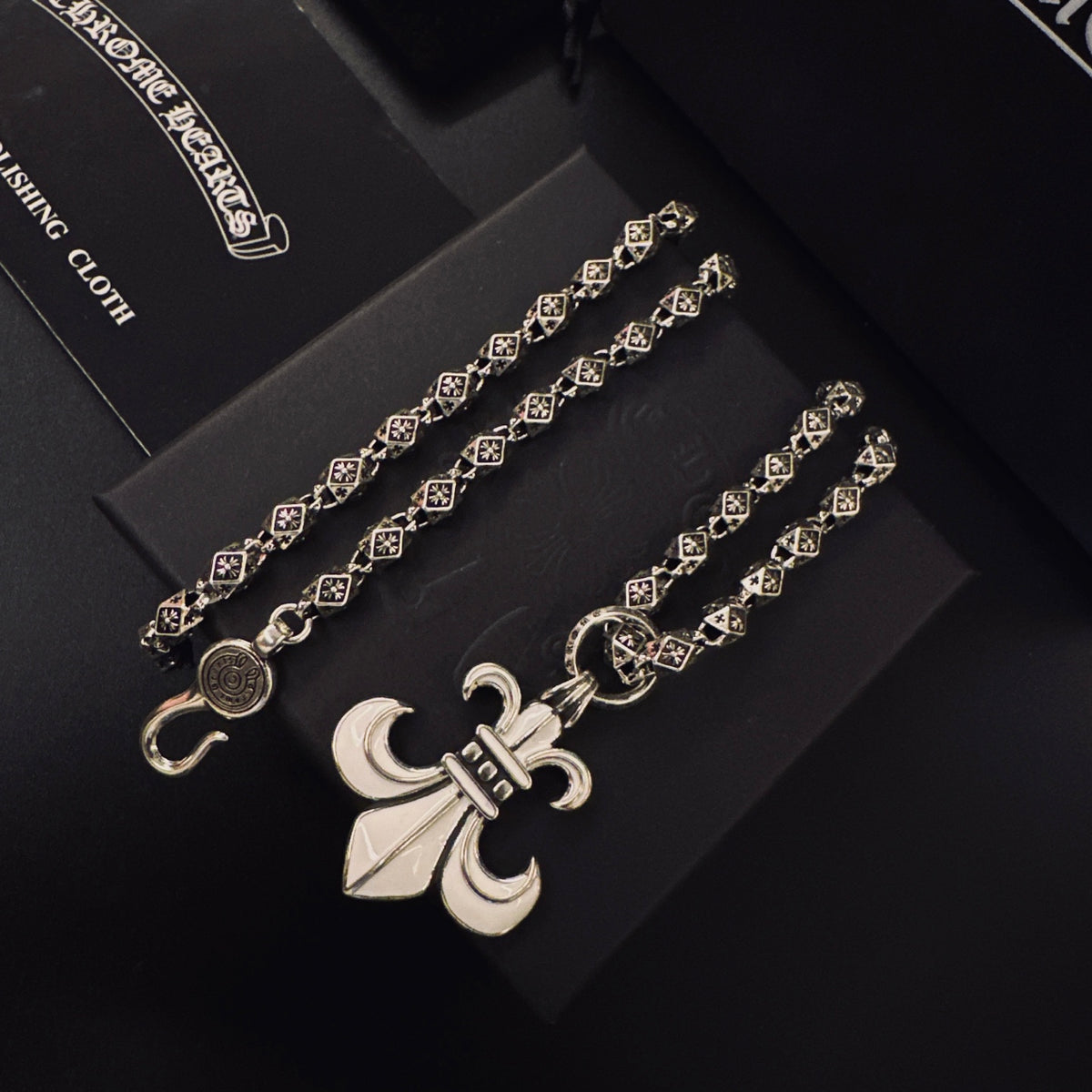 Gothic Emblem Pendant Necklace in Metal-Tone – Design 35 styled product view