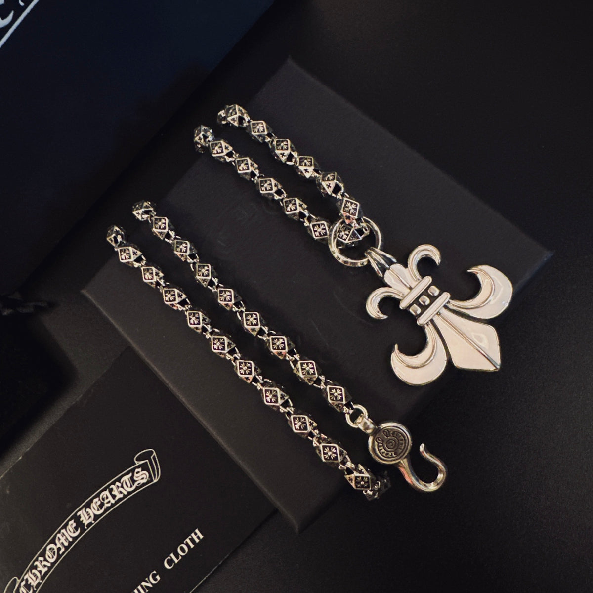 Gothic Emblem Pendant Necklace in Metal-Tone – Design 35 main product view