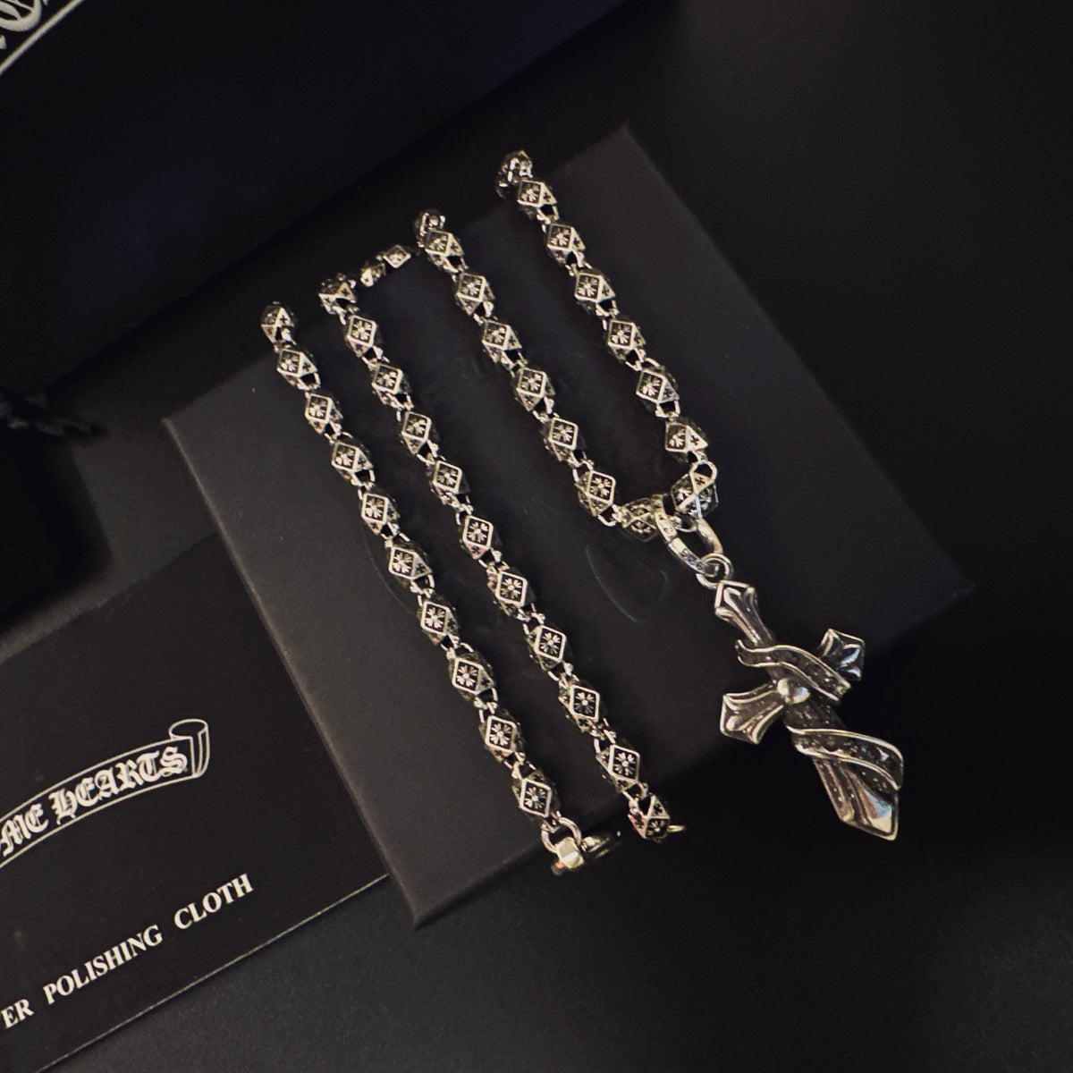 Gothic Emblem Pendant Necklace in Metal-Tone – Design 34 close-up detail