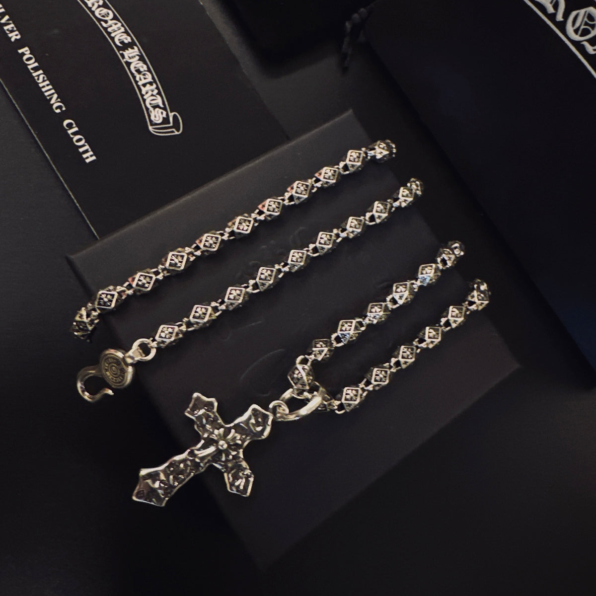 Gothic Emblem Pendant Necklace in Metal-Tone – Design 33 main product view
