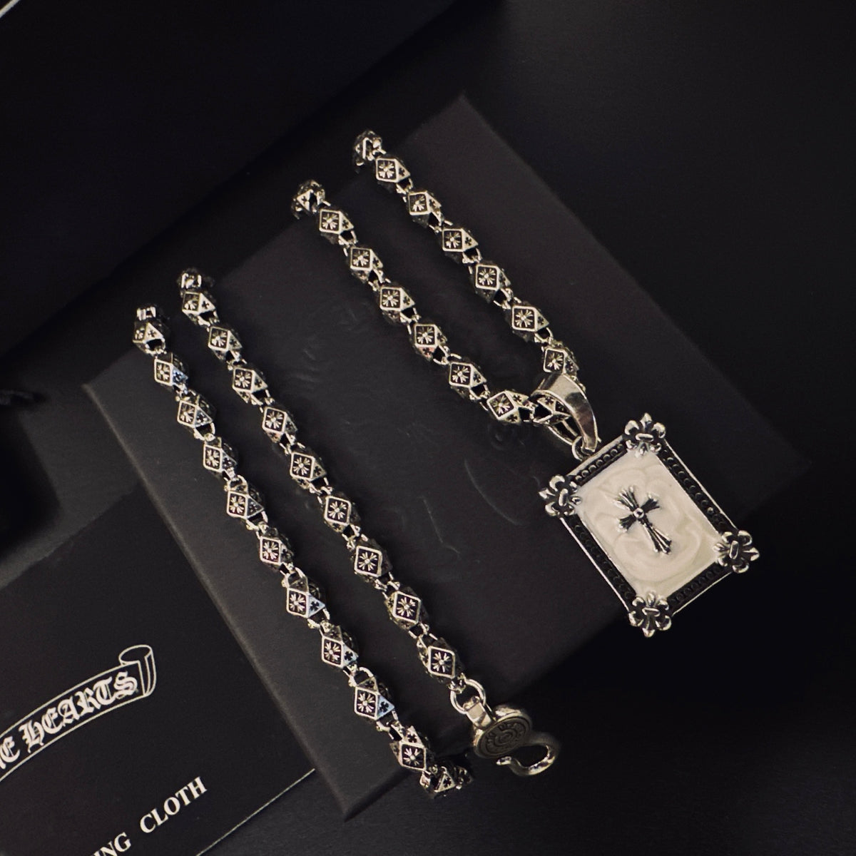 Gothic Emblem Pendant Necklace in Metal-Tone – Design 32 main product view
