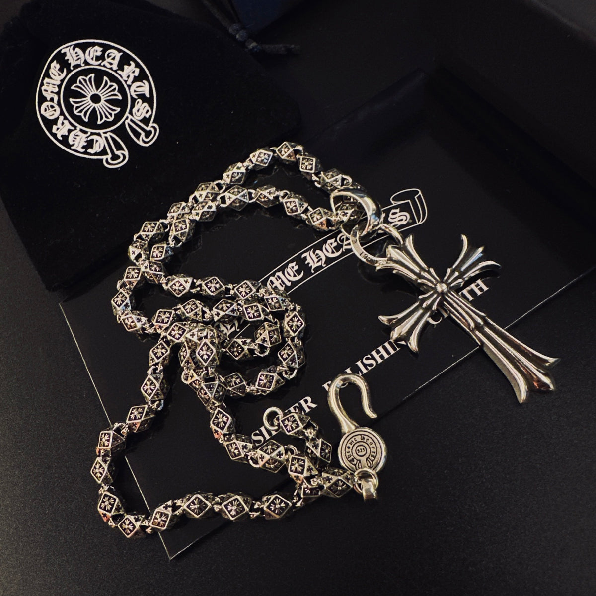 Gothic Emblem Pendant Necklace in Metal-Tone – Design 29 close-up detail
