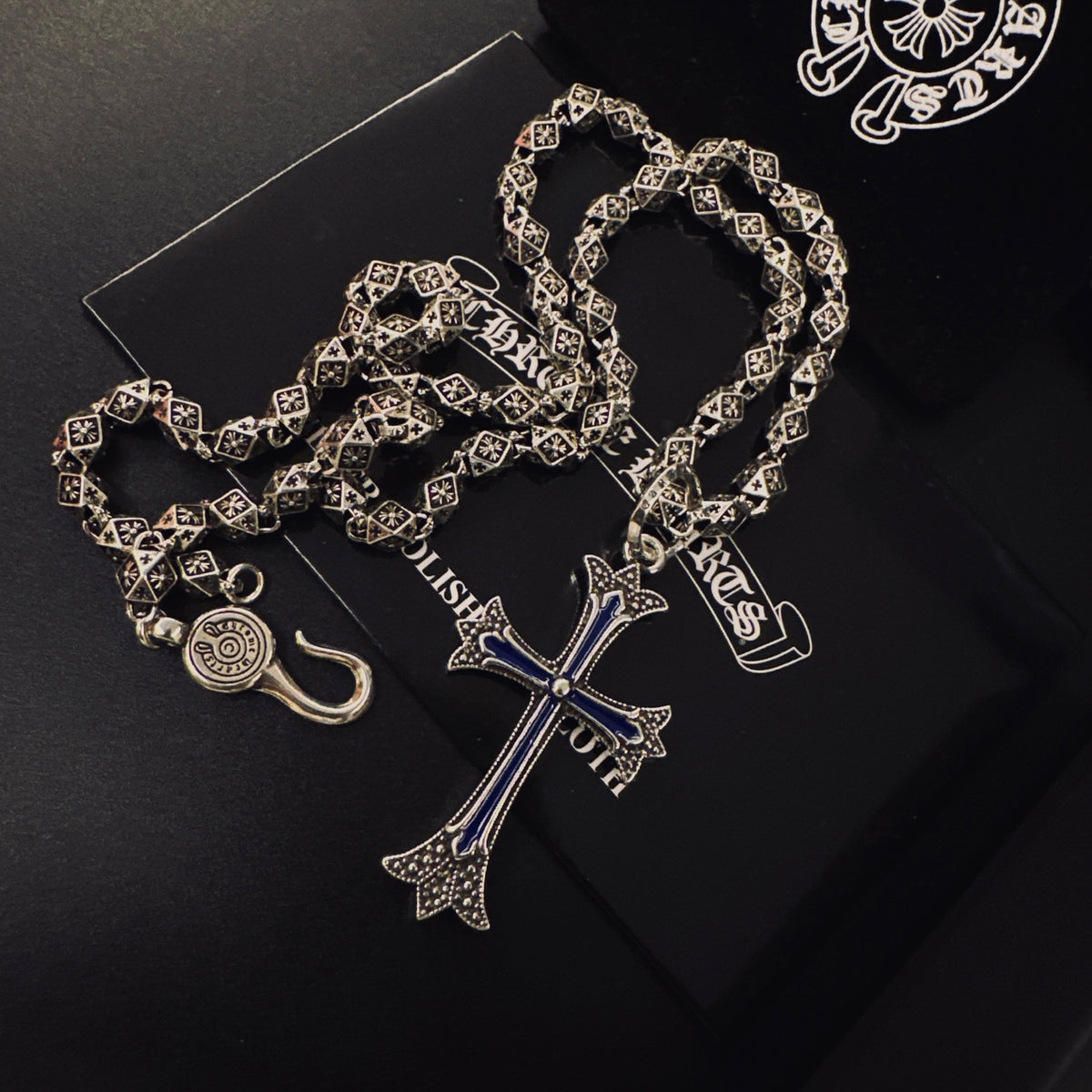 Gothic Emblem Pendant Necklace in Metal-Tone – Design 27 close-up detail