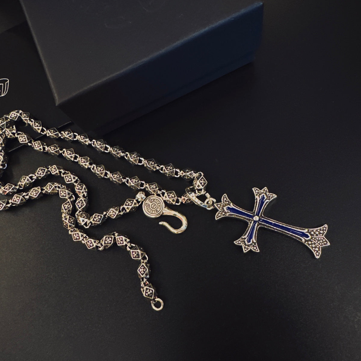 Gothic Emblem Pendant Necklace in Metal-Tone – Design 27 main product view