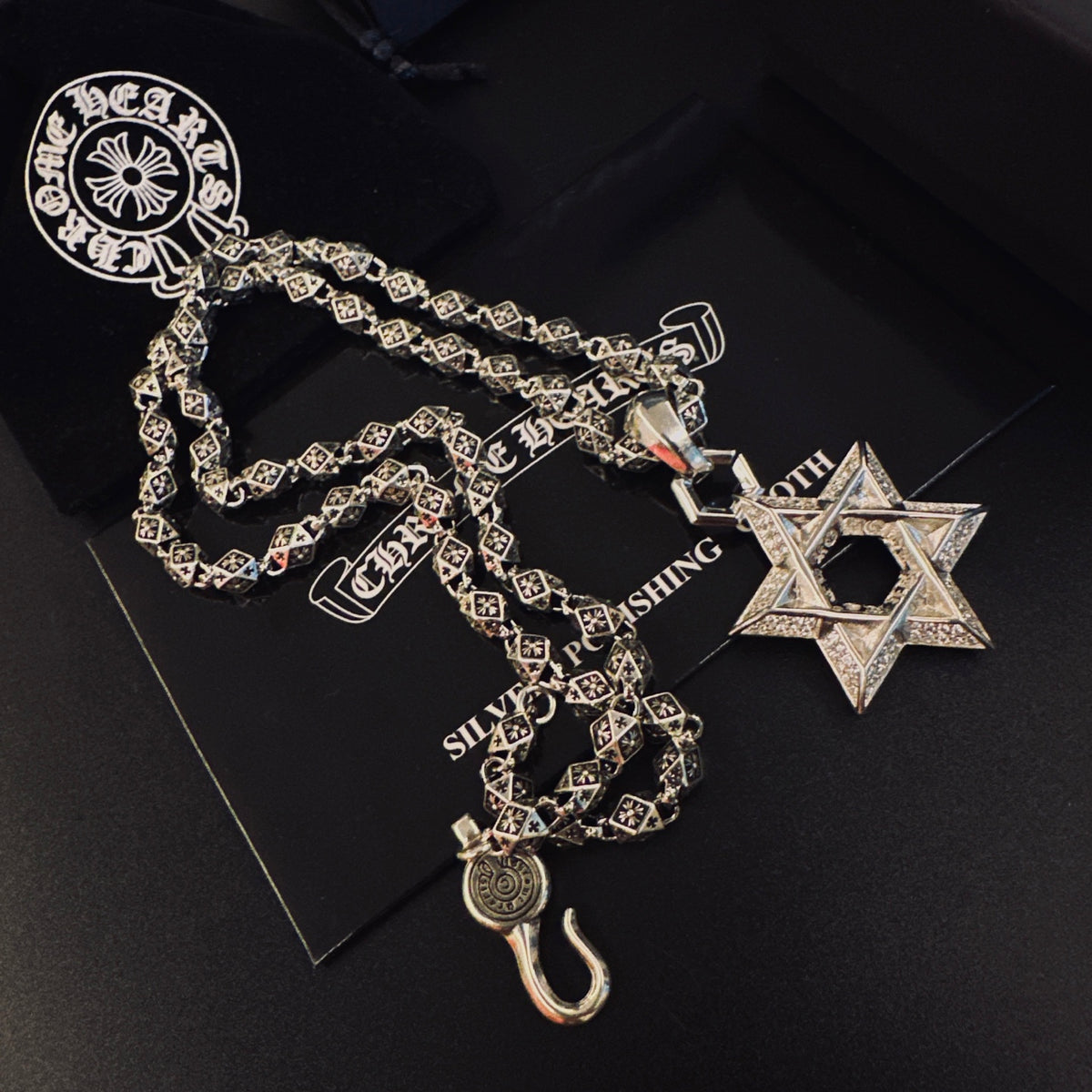 Gothic Emblem Pendant Necklace in Metal-Tone – Design 26 front product view
