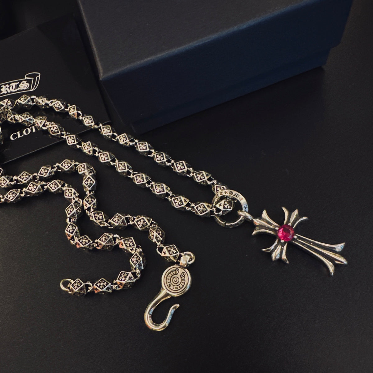 Gothic Emblem Pendant Necklace in Metal-Tone – Design 25 close-up detail