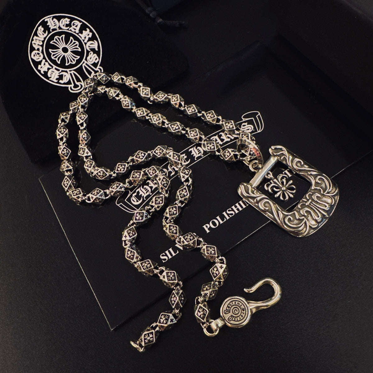 Gothic Emblem Pendant Necklace in Metal-Tone – Design 24 close-up detail