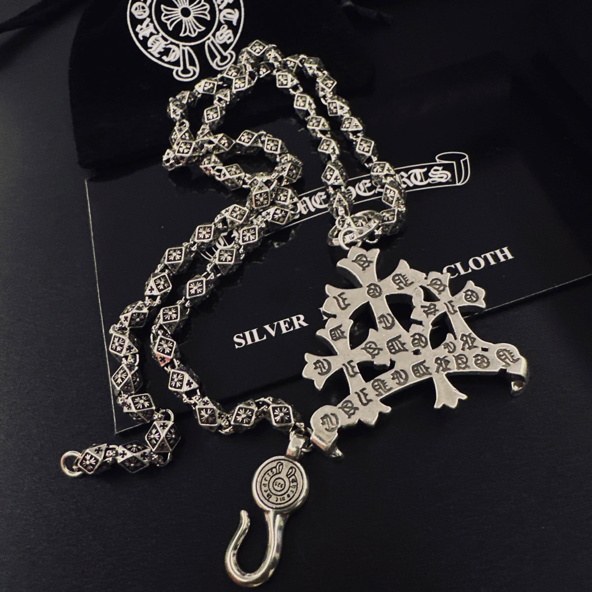 Gothic Emblem Pendant Necklace in Metal-Tone – Design 20 close-up detail