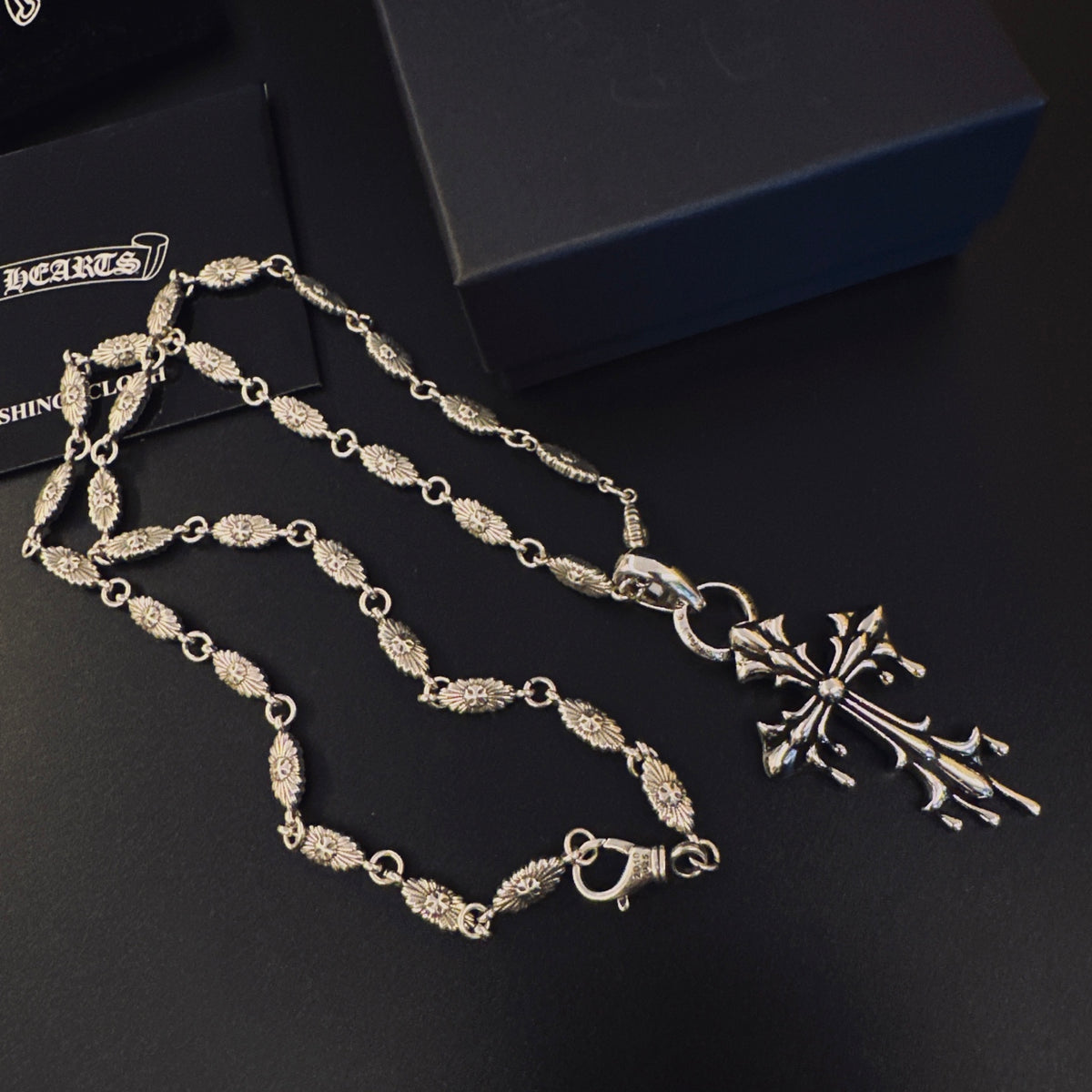 Gothic Emblem Pendant Necklace in Metal-Tone – Design 17 close-up detail