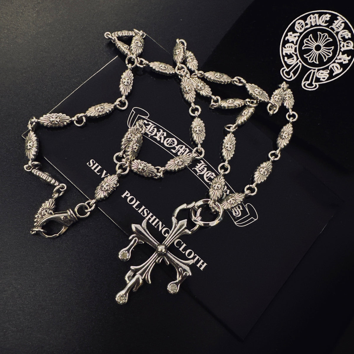 Gothic Emblem Pendant Necklace in Metal-Tone – Design 16 styled product view