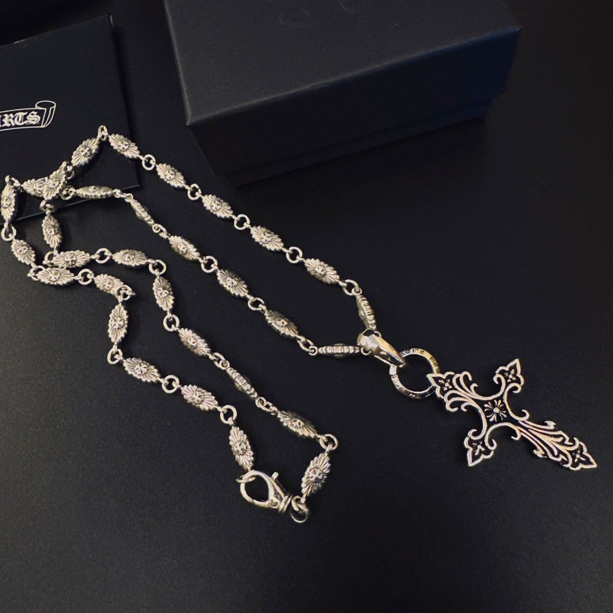 Gothic Emblem Pendant Necklace in Metal-Tone – Design 15 detail view