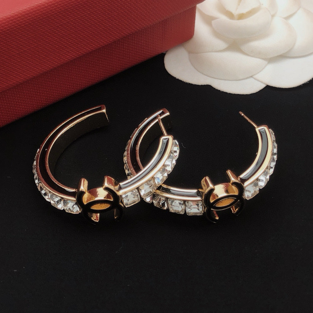 Moon Crystal-Accent Statement Earrings detail view