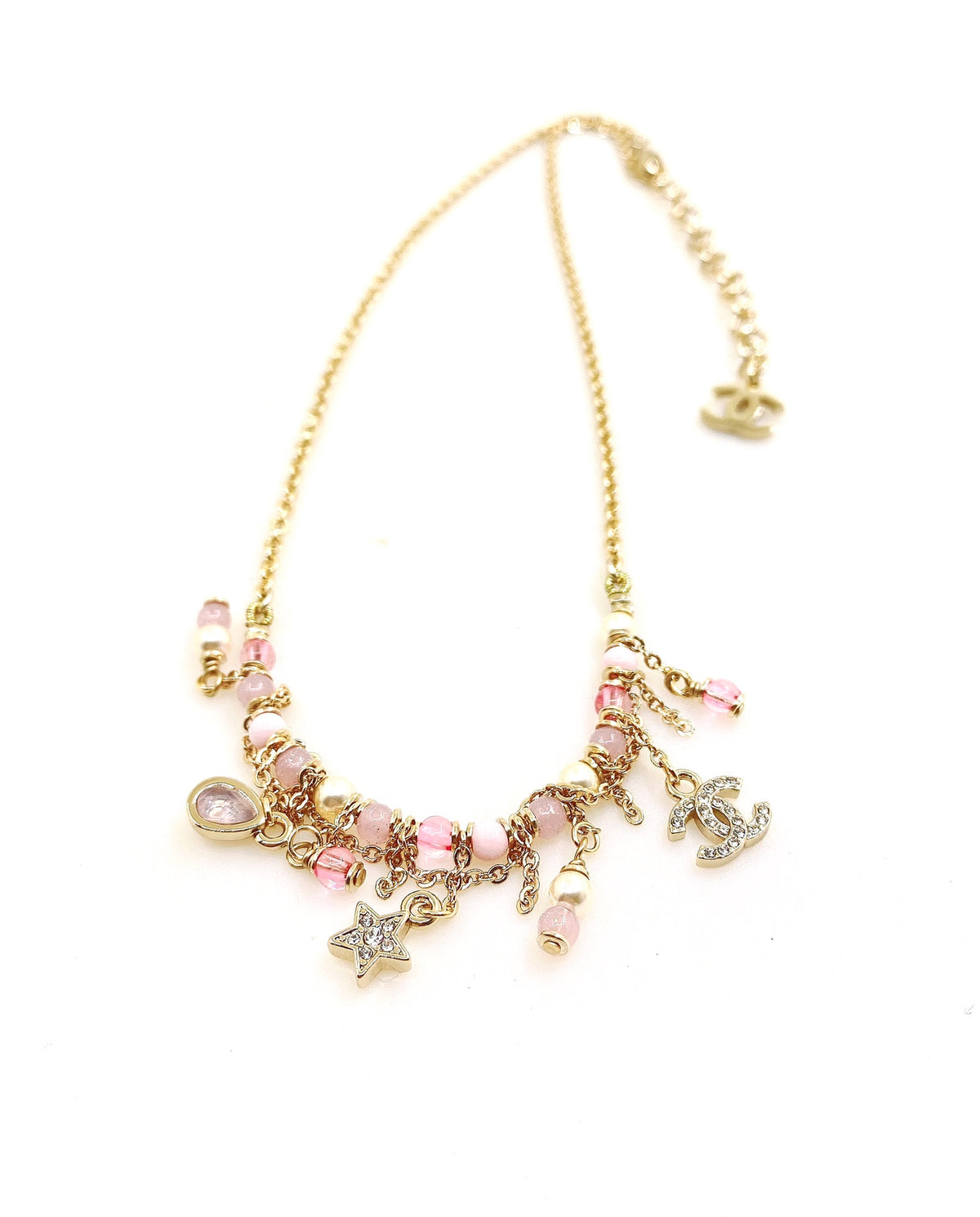 Signature Emblem Pendant Necklace in Gold-Tone – Design 033 main product view