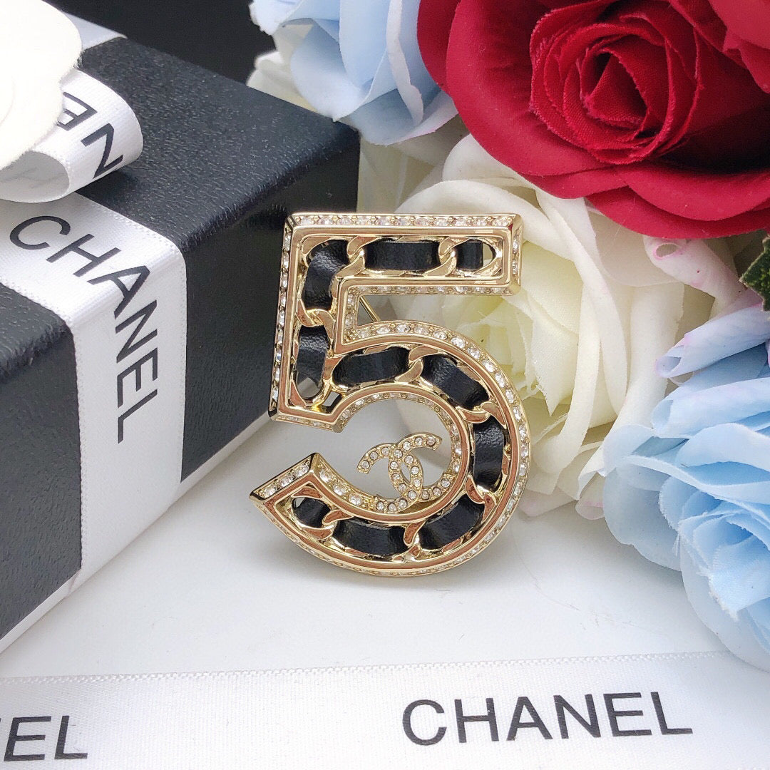 Signature Emblem Brooch in Polished Metal-Tone – Design 041 styled product view