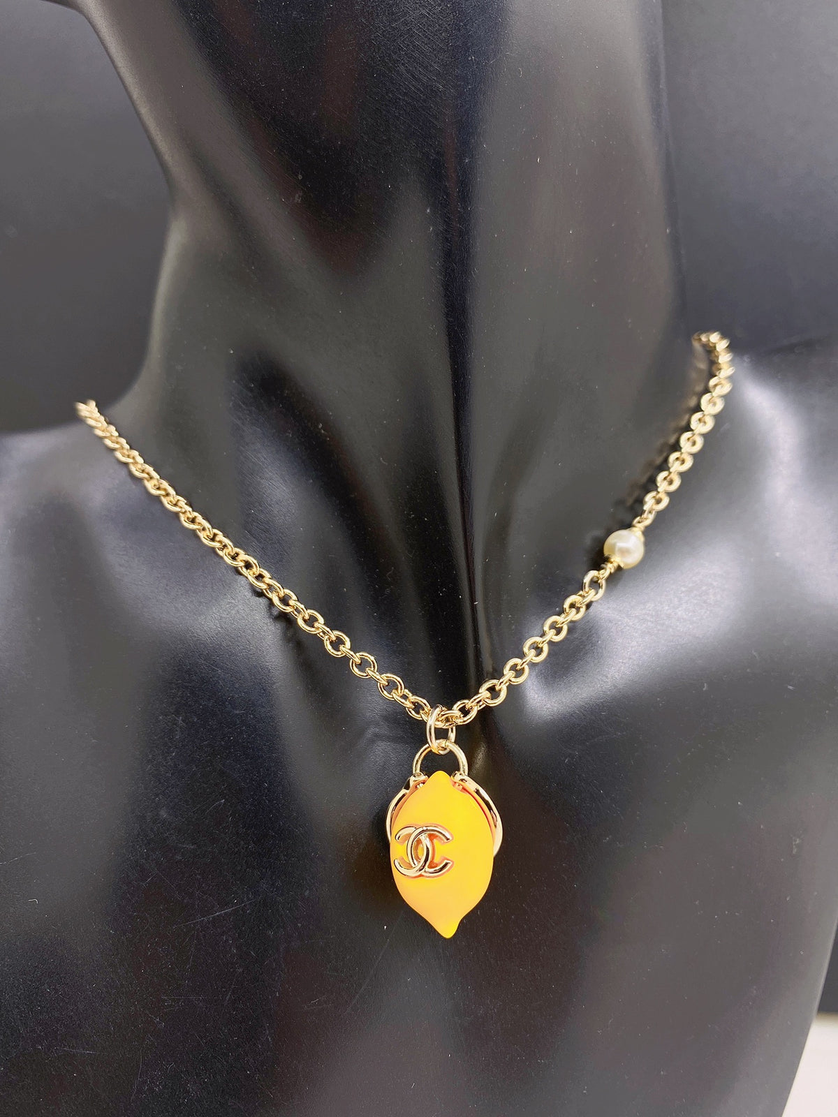 Signature Emblem Pendant Necklace in Gold-Tone – Design 031 front product view