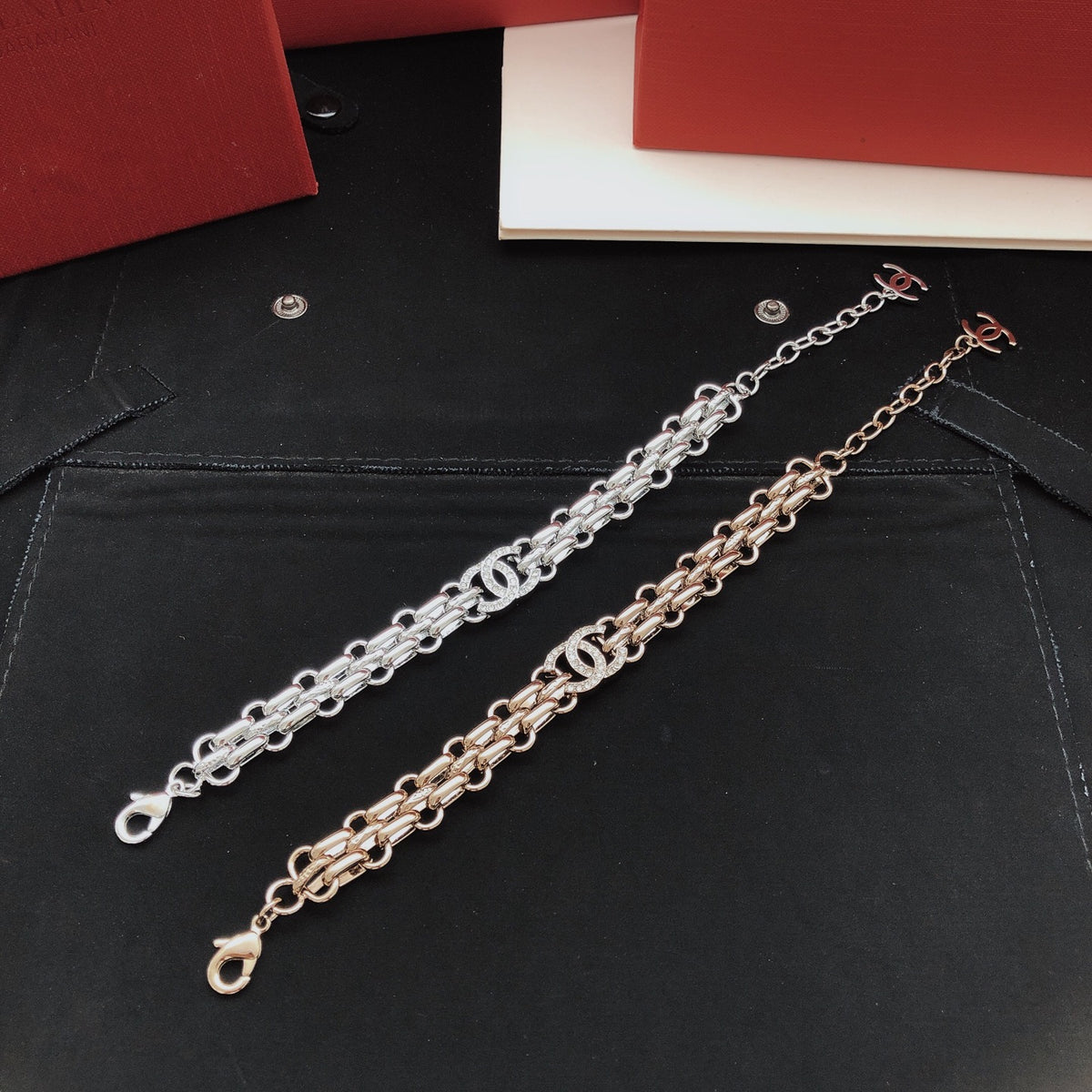 Signature Emblem Bracelet in Gold-Tone – Design 001 close-up detail