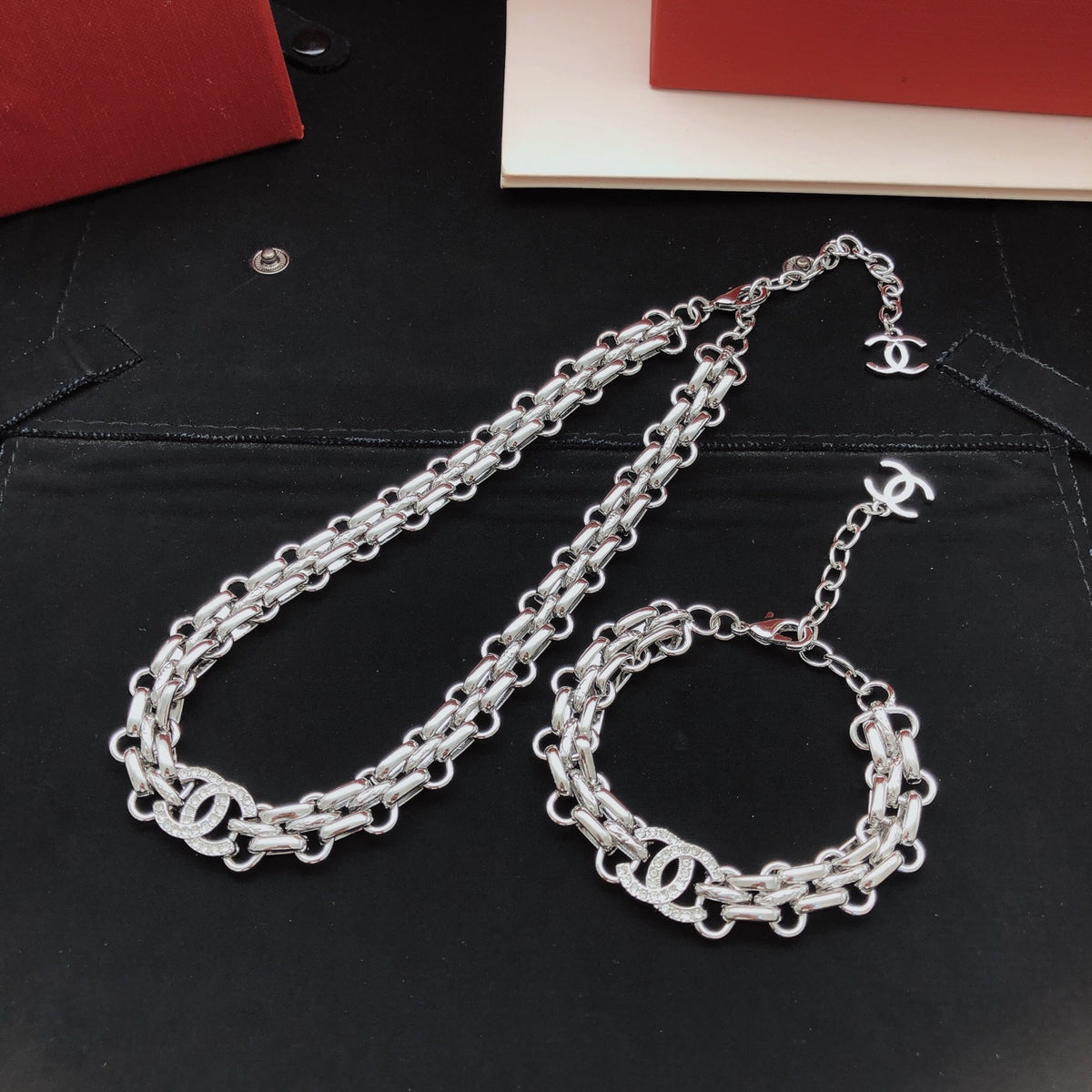 Signature Emblem Pendant Necklace in Silver-Tone – Design 001 close-up detail