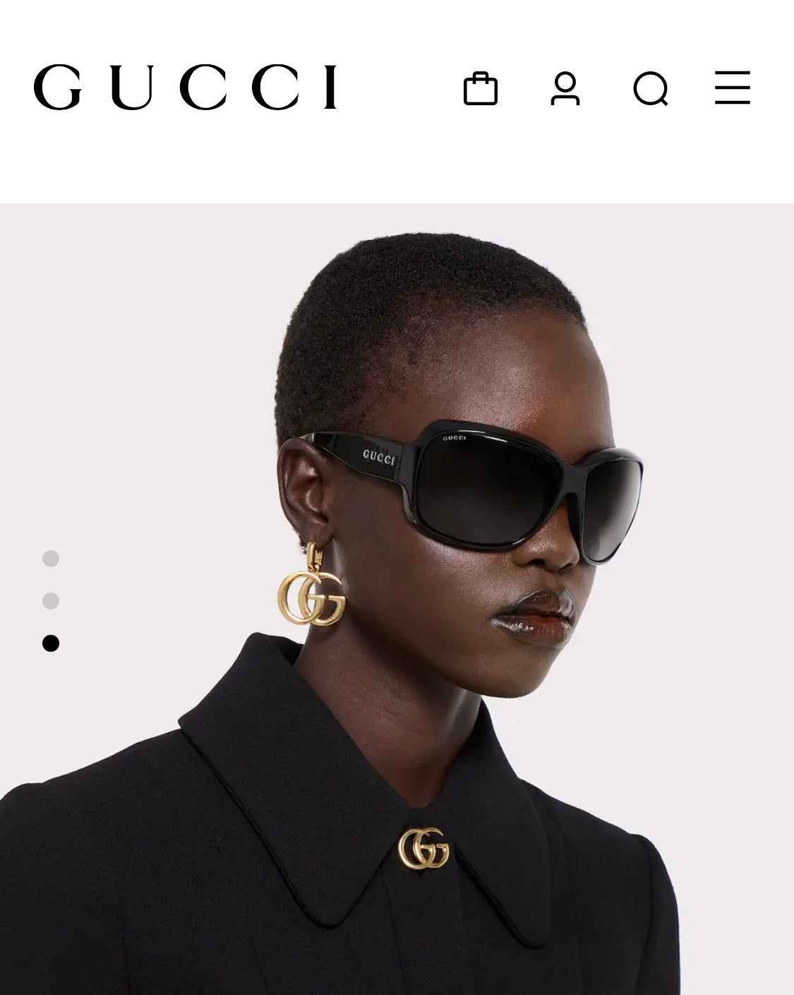 Double-G Emblem Statement Earrings in Gold-Tone – Vintage Detail – Design 002 detail view