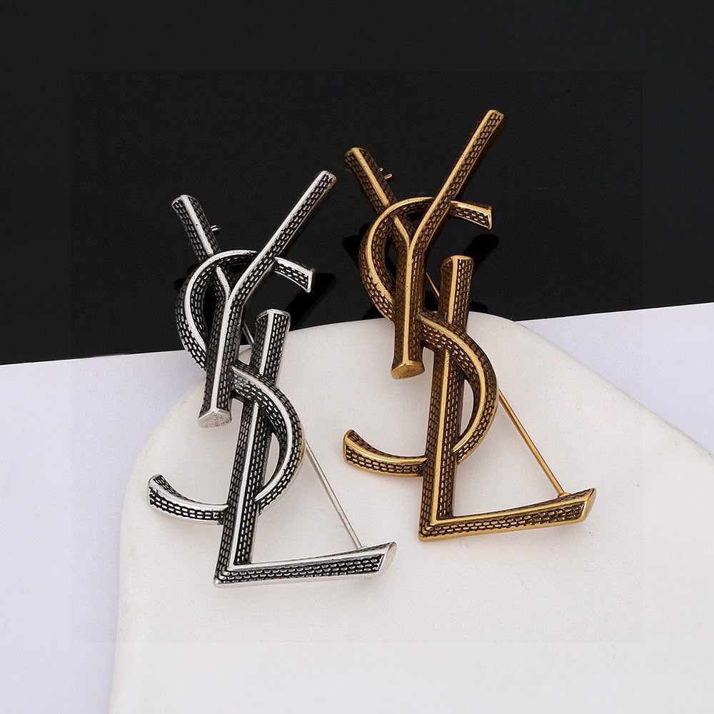 Geometric Emblem Brooch in Polished Metal-Tone – Design 009 main product view