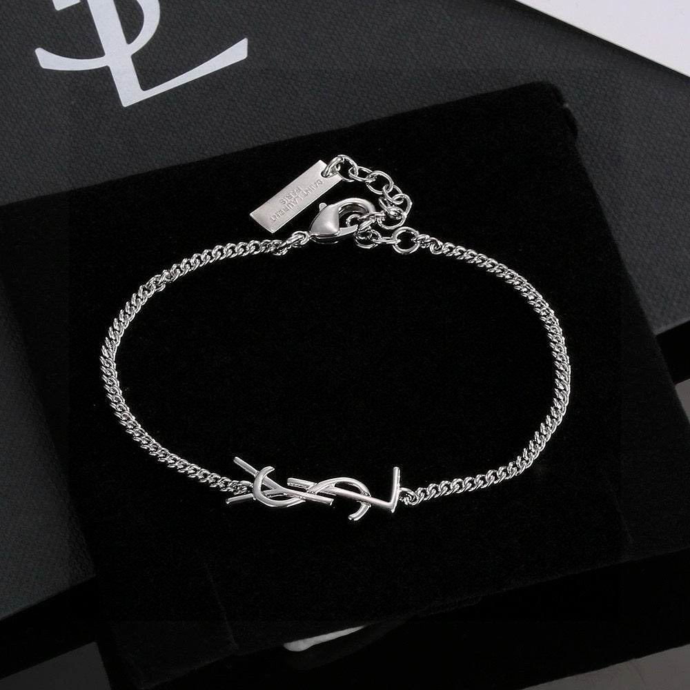 Geometric Emblem Bracelet in Polished Metal-Tone styled product view
