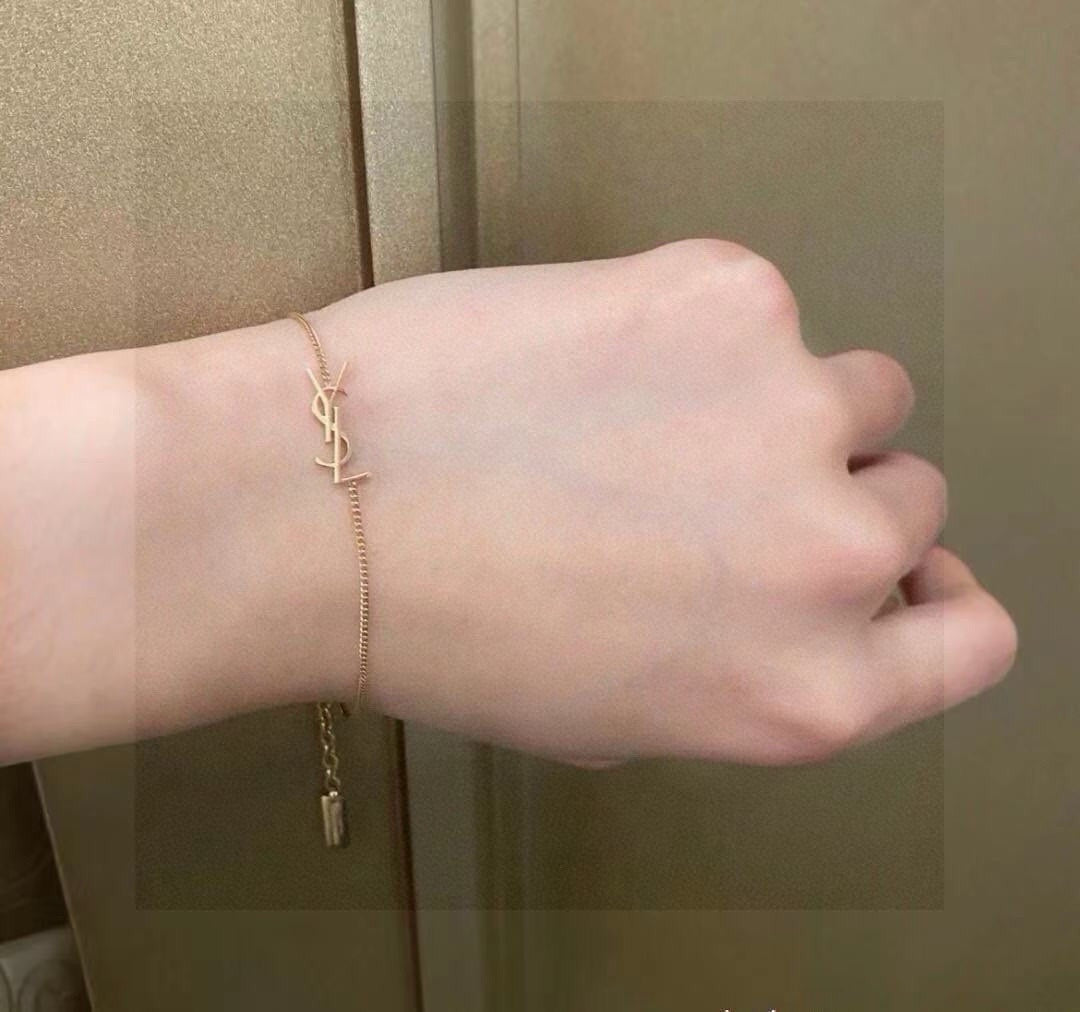 Geometric Emblem Bracelet in Polished Metal-Tone front product view
