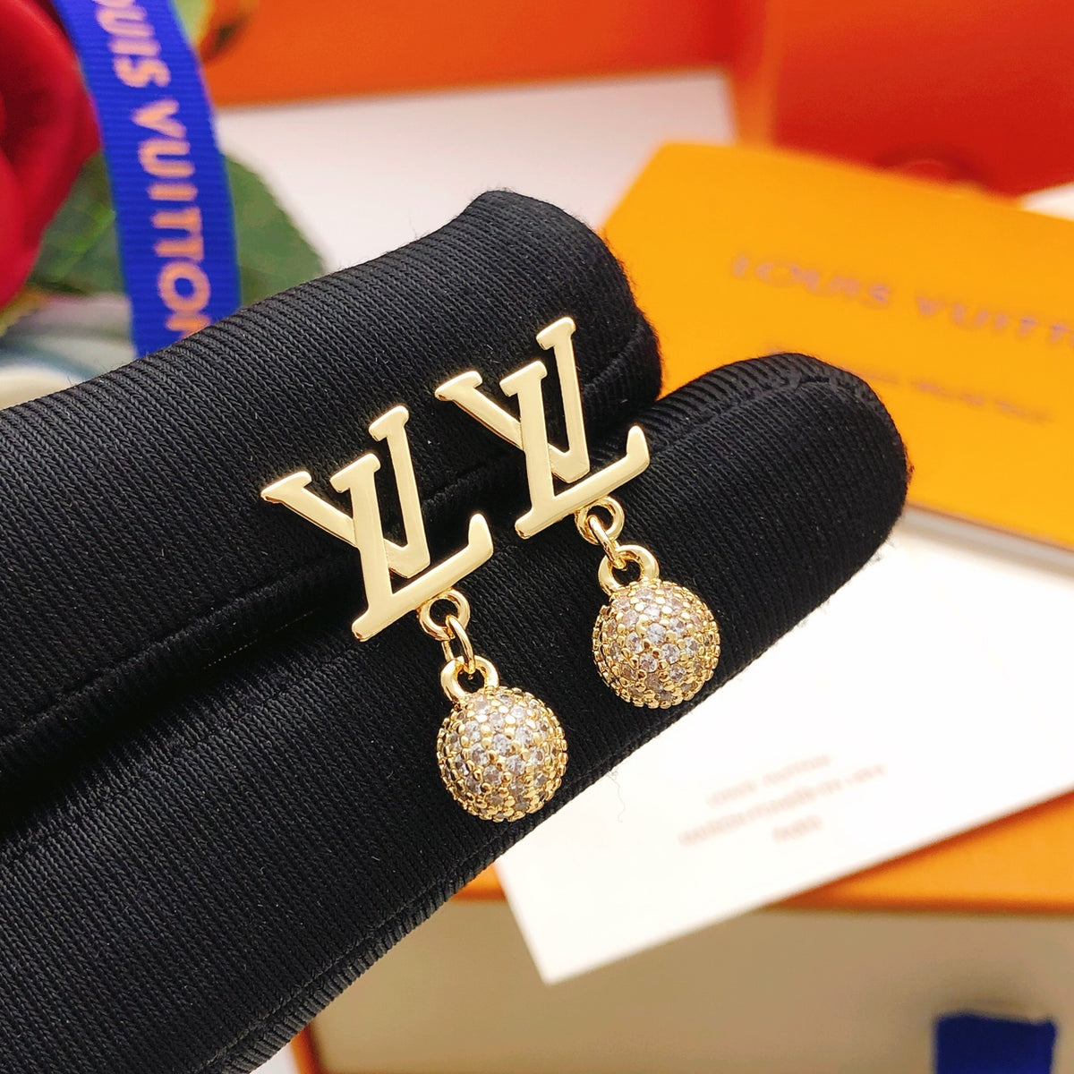 Geometric Emblem Stud Earrings in Gold-Tone – Design 013 main product view