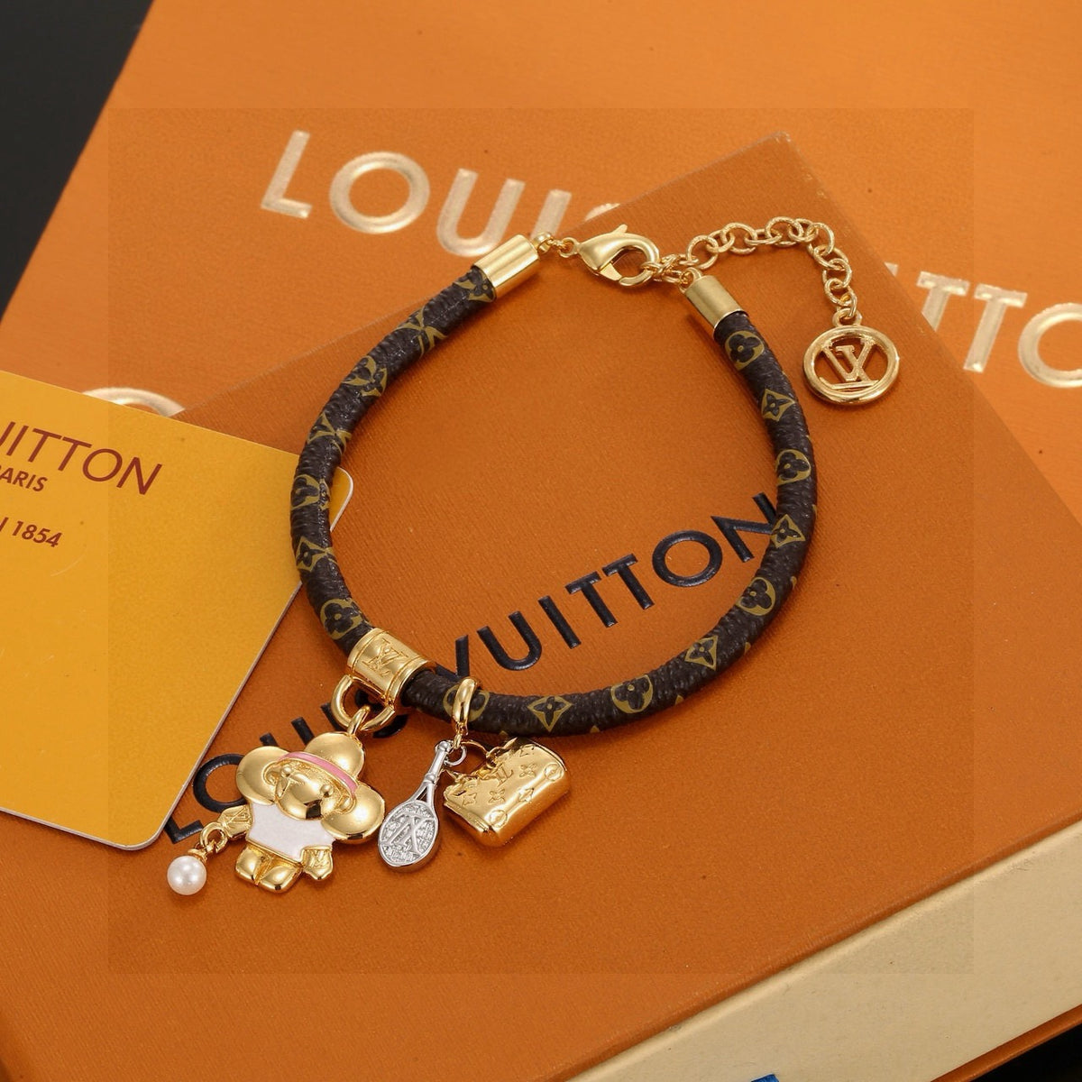 Floral Bangle in Polished Metal-Tone – Design 003 side detail