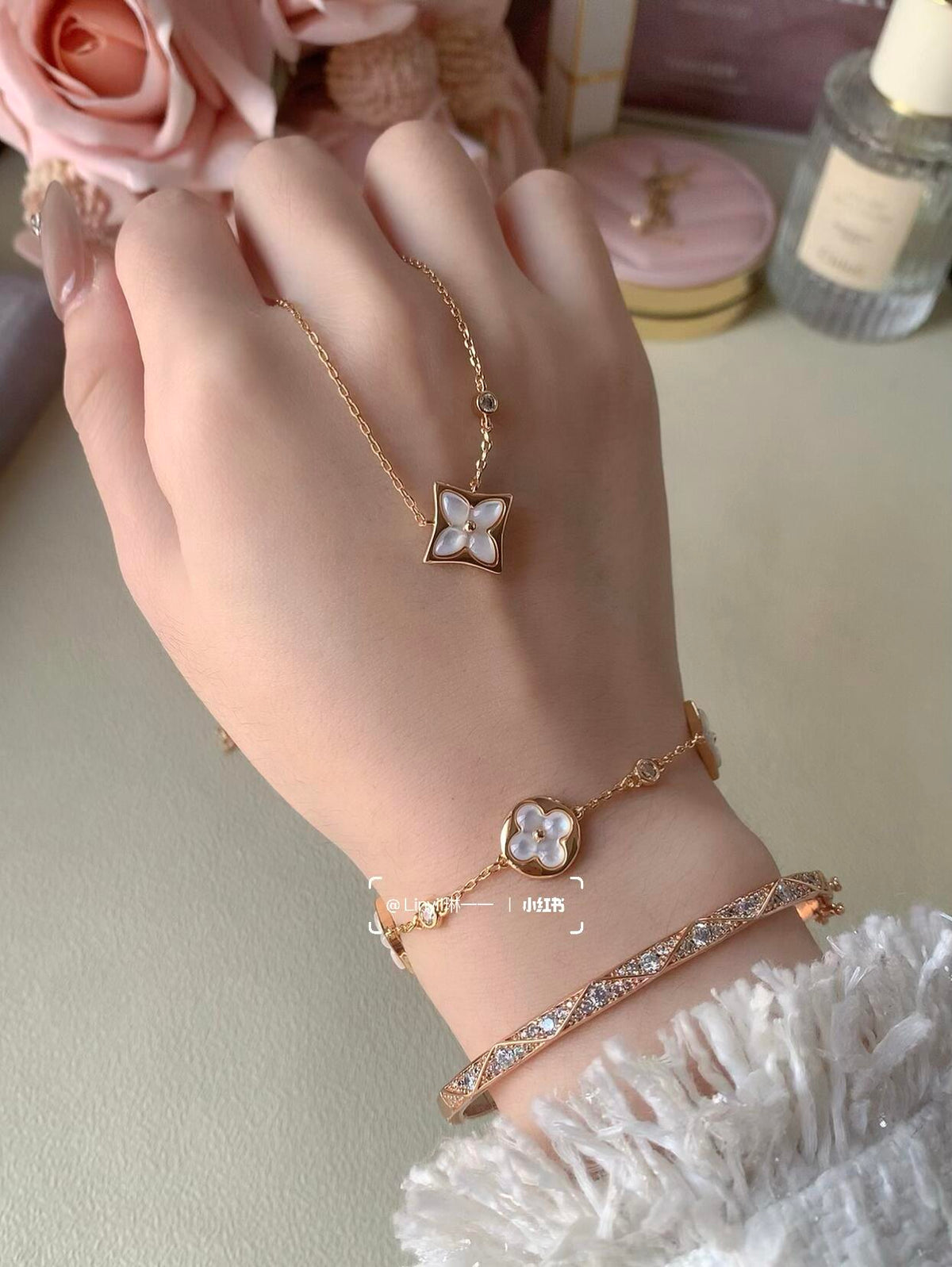 Geometric Emblem Bracelet in Rose-Gold-Tone – Rose Gold Detail – Design 014 main product view