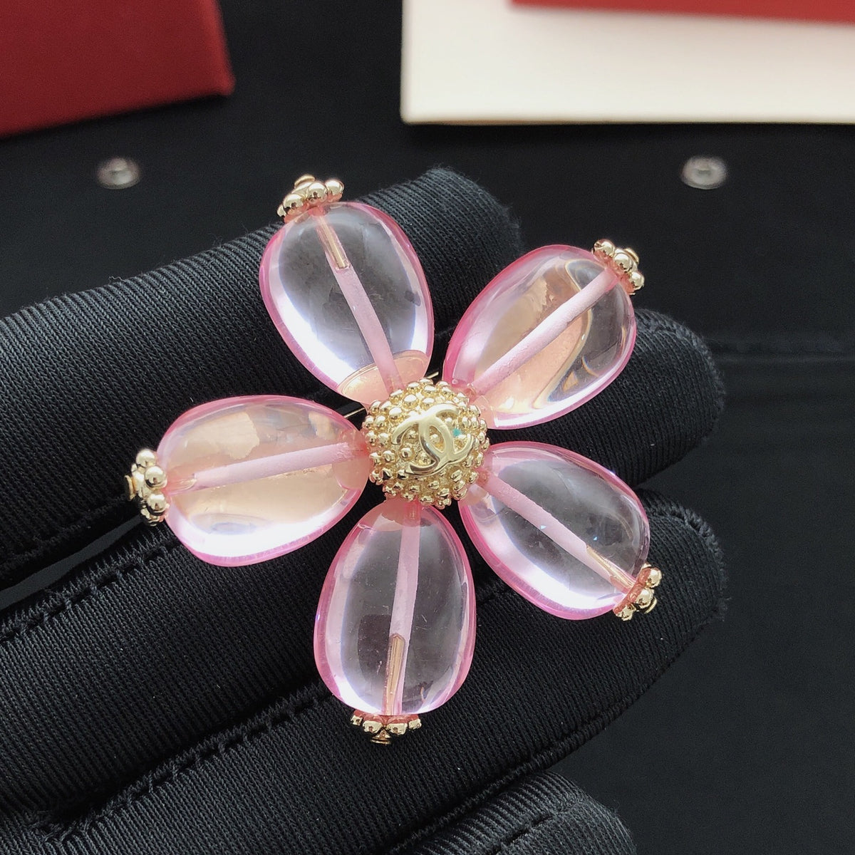 Floral Brooch in Gold-Tone front product view