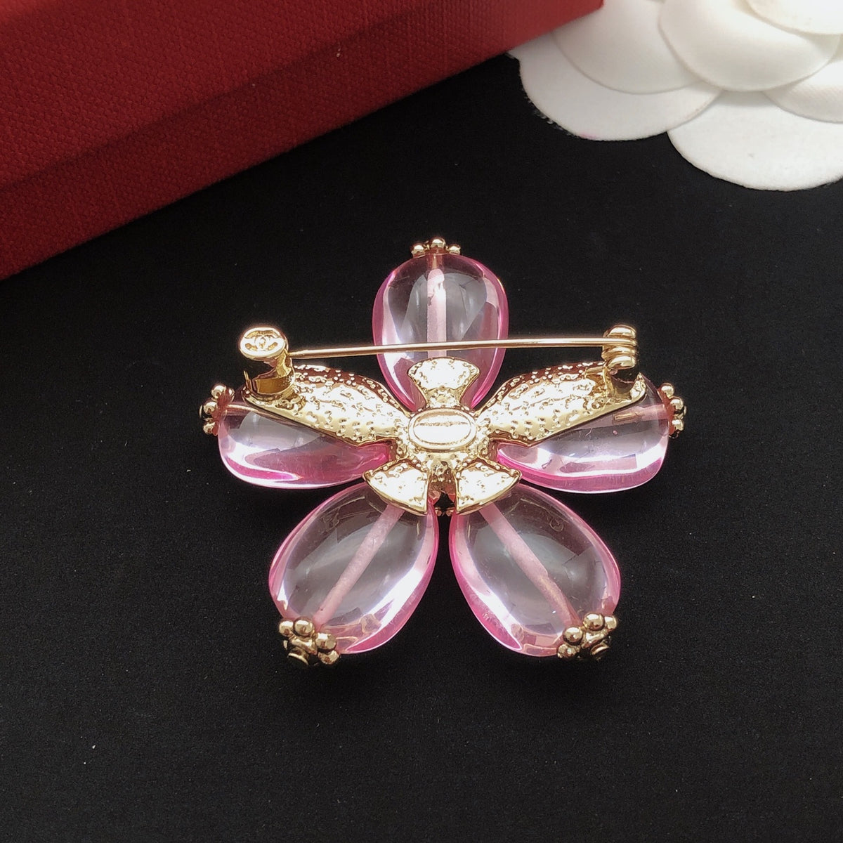 Floral Brooch in Gold-Tone styled product view
