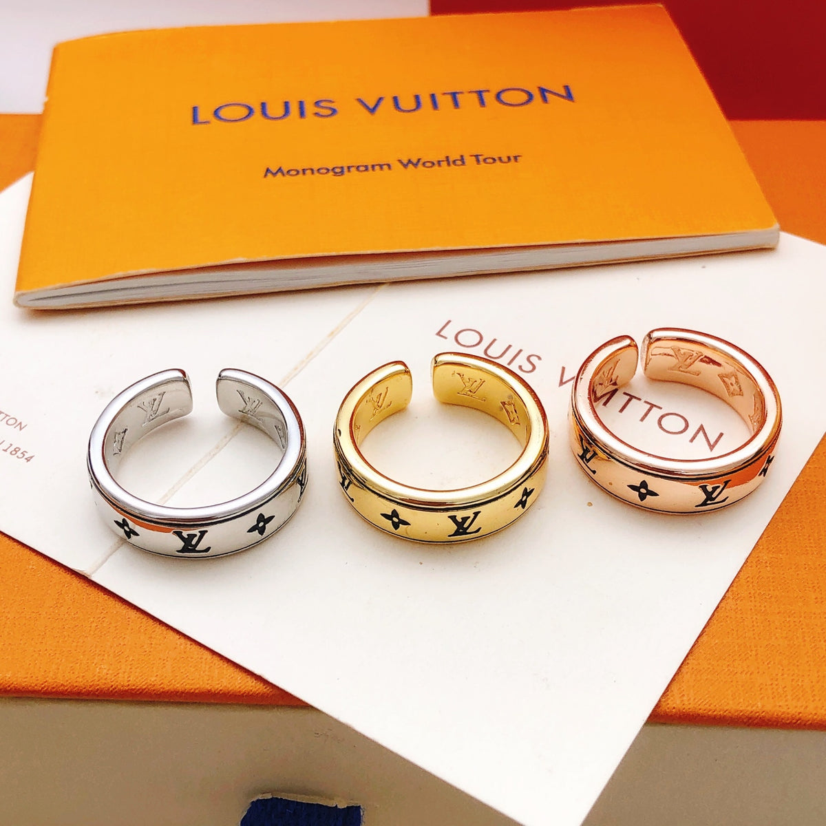 Geometric Emblem Statement Ring in Gold-Tone – Design 010 main product view