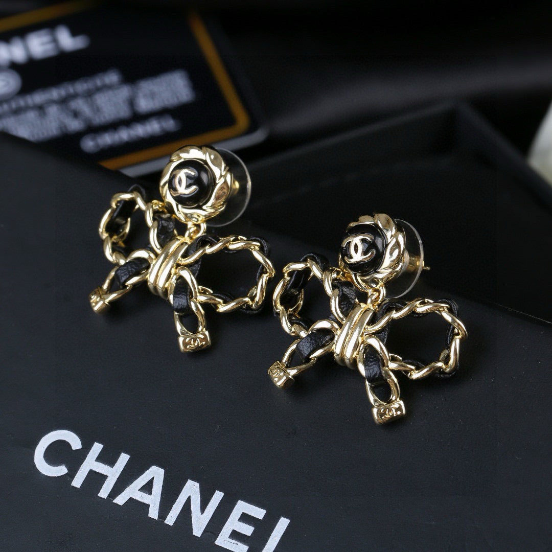 Bow Statement Earrings in Polished Metal-Tone – Design 001 main product view