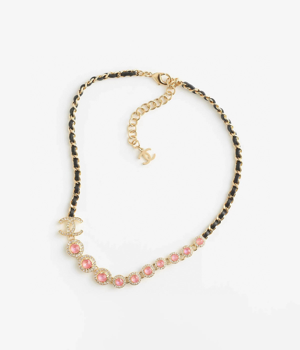 Signature Emblem Pendant Necklace in Gold-Tone – Design 049 detail view