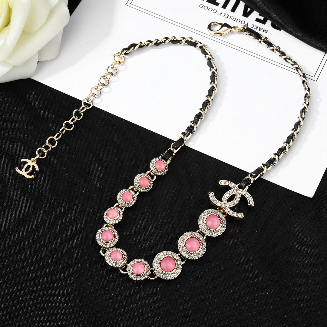 Signature Emblem Pendant Necklace in Gold-Tone – Design 049 detail view