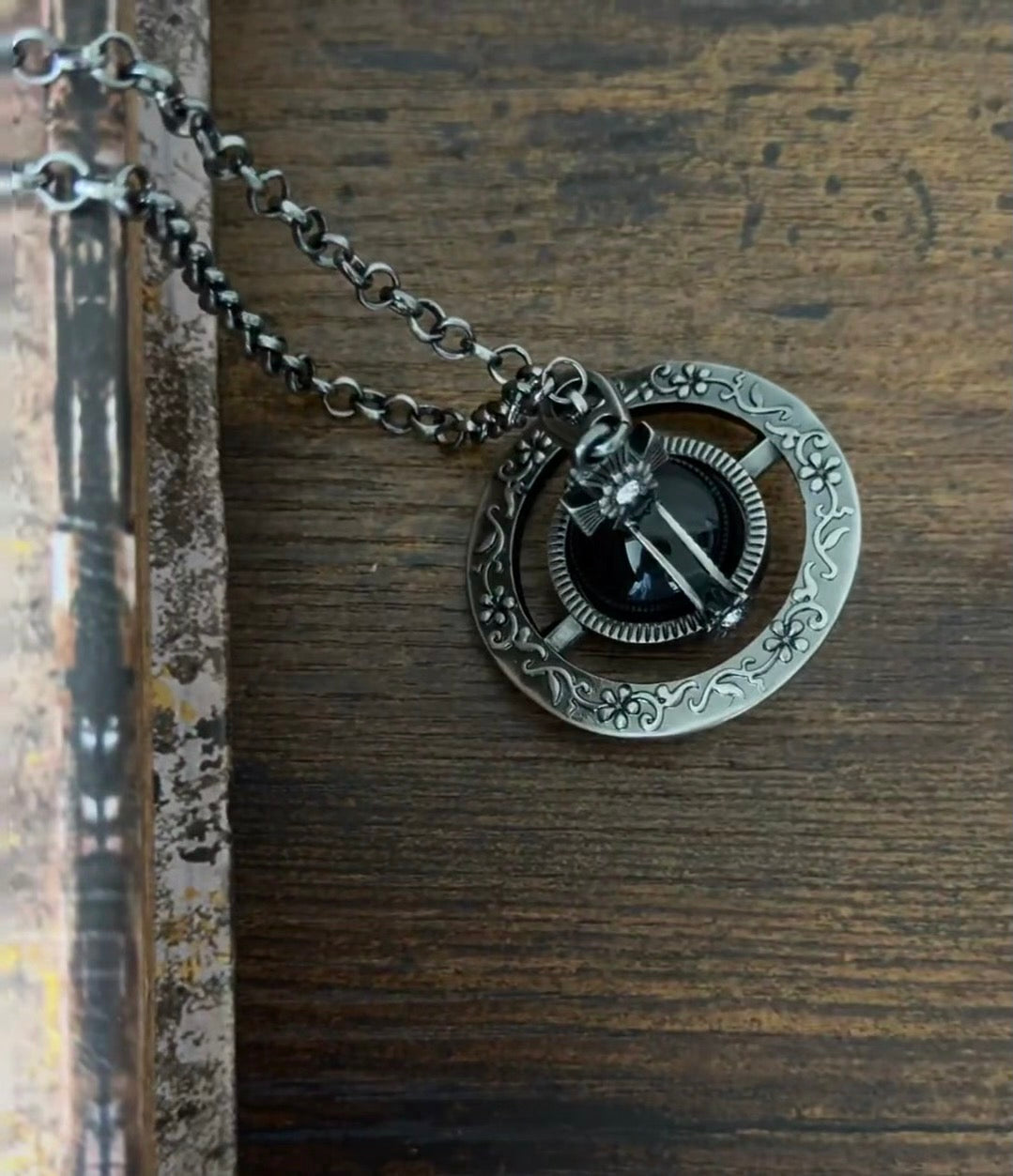 Large Orb Long Pendant Necklace – Design 001 close-up detail