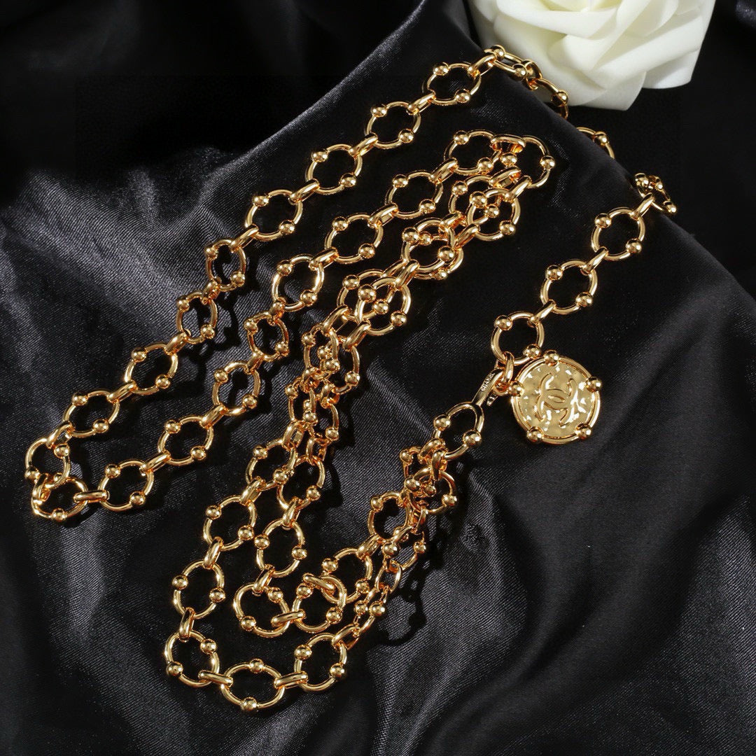 Signature Emblem Jewelry Accessory in Polished Metal-Tone – Design 053 front product view
