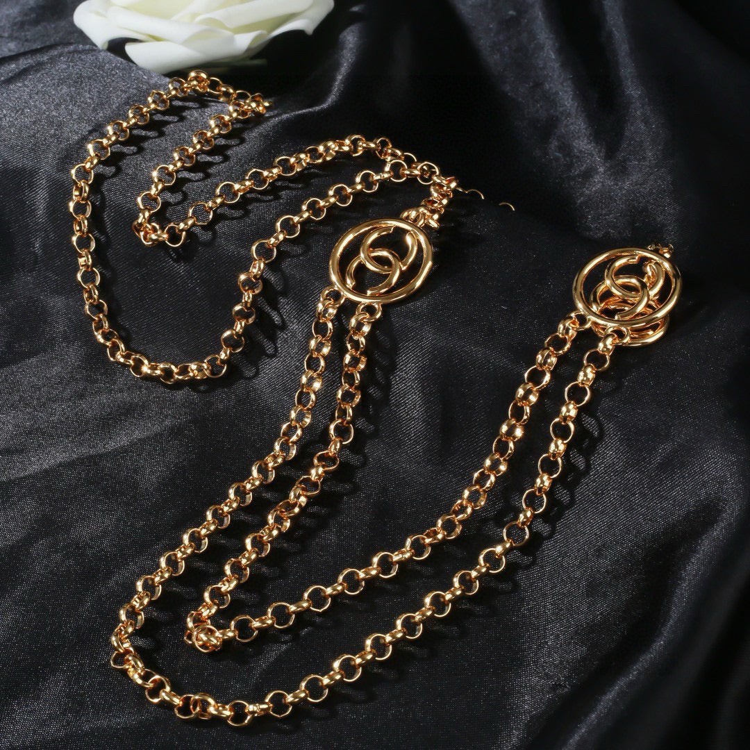 Signature Emblem Jewelry Accessory in Polished Metal-Tone – Design 052 styled product view