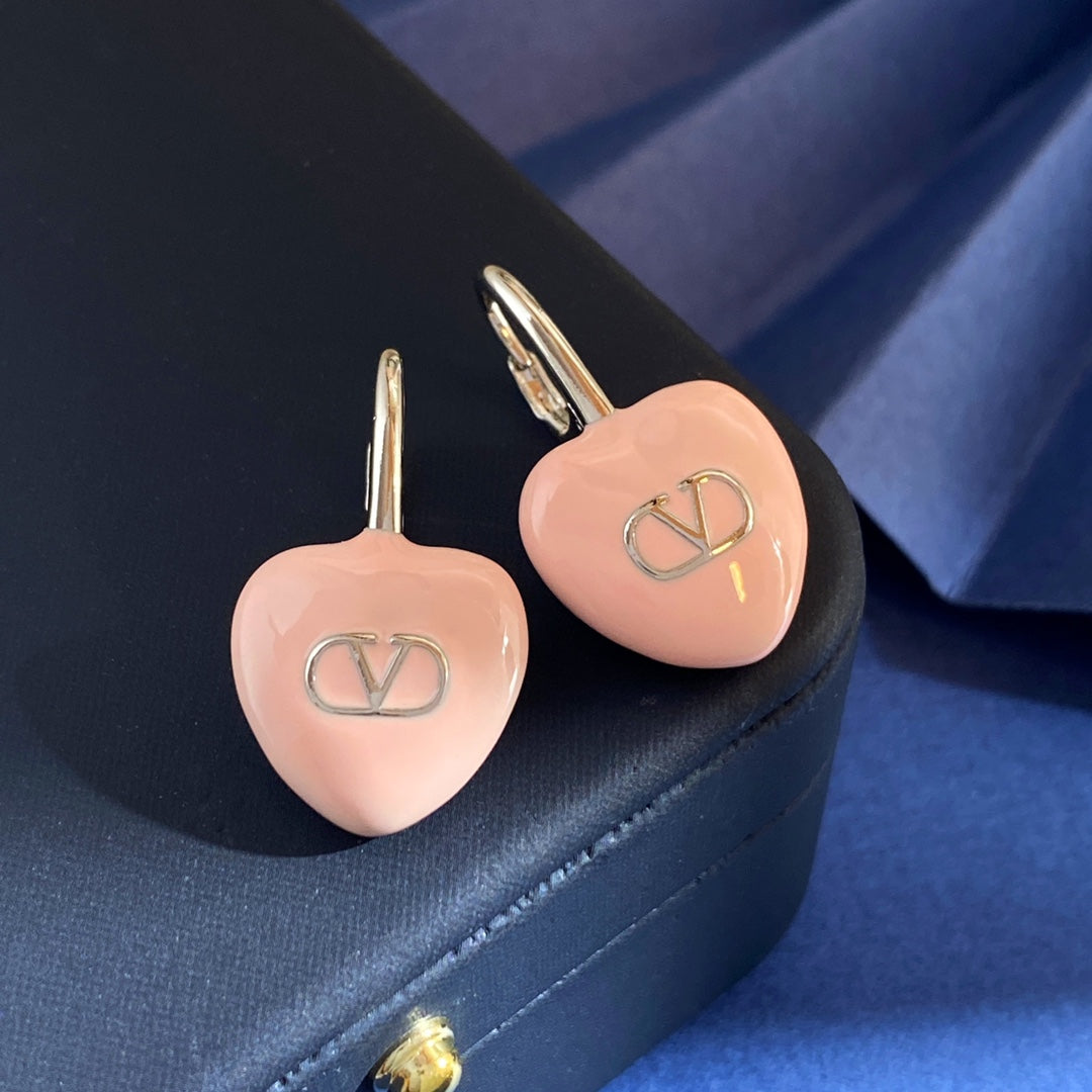 V Emblem Statement Earrings in Gold-Tone side detail
