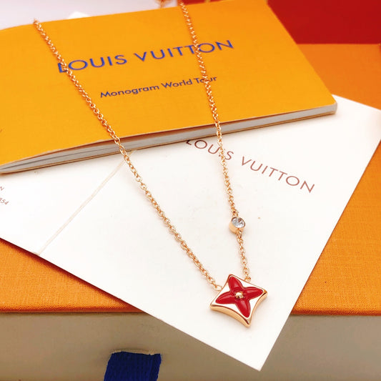 Geometric Emblem Pendant Necklace in Rose-Gold-Tone – Rose Gold Detail – Design 015 main product view