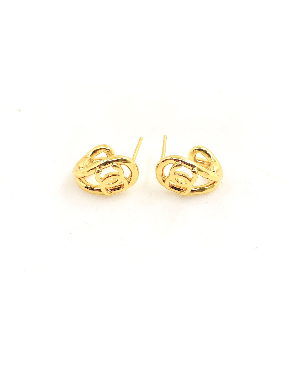 Signature Emblem Statement Earrings in Gold-Tone – Design 010 main product view