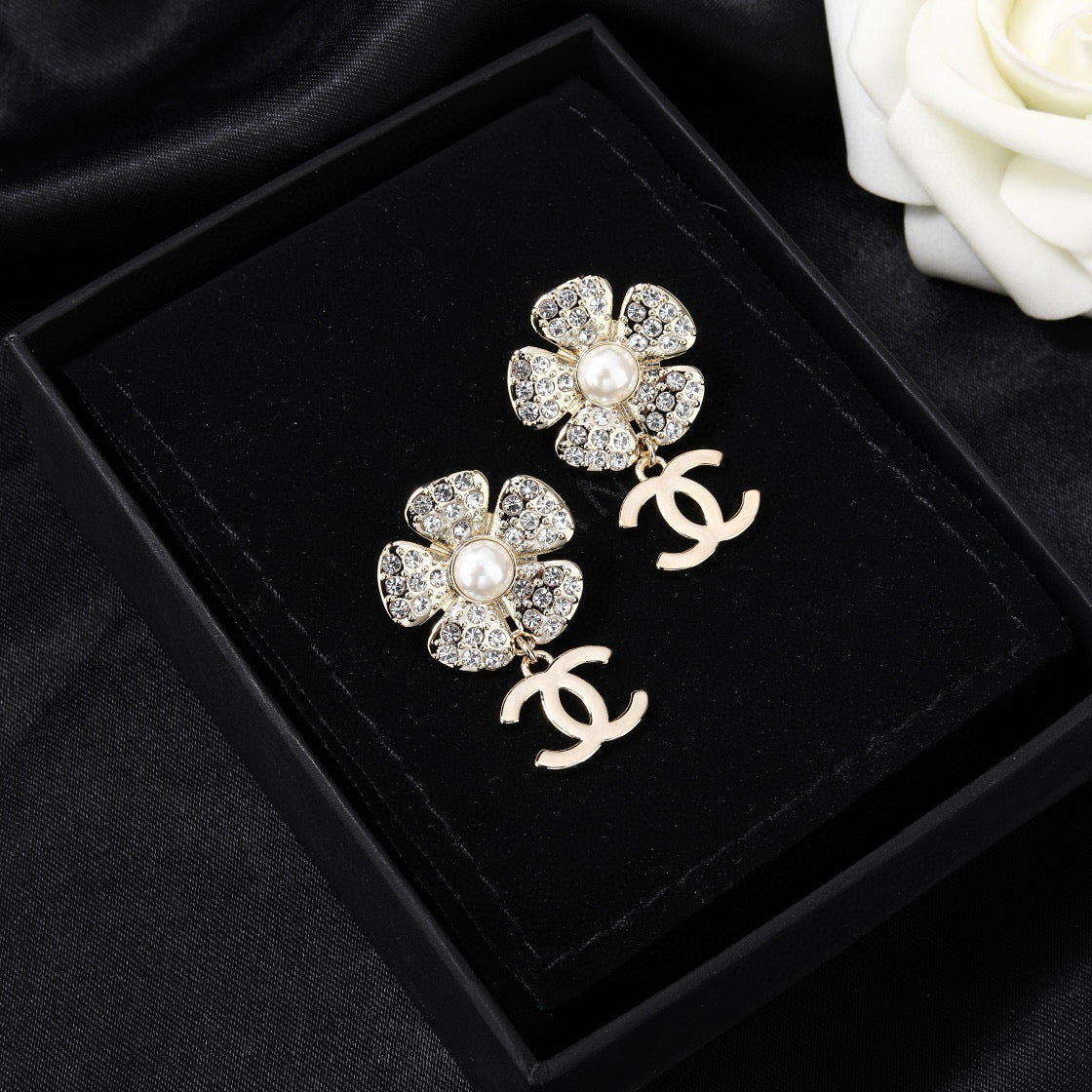 Signature Emblem Statement Earrings in Gold-Tone – Design 024 main product view