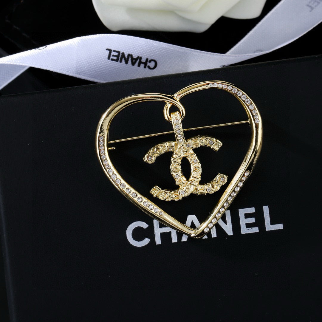 Signature Emblem Brooch in Polished Metal-Tone – Design 044 main product view
