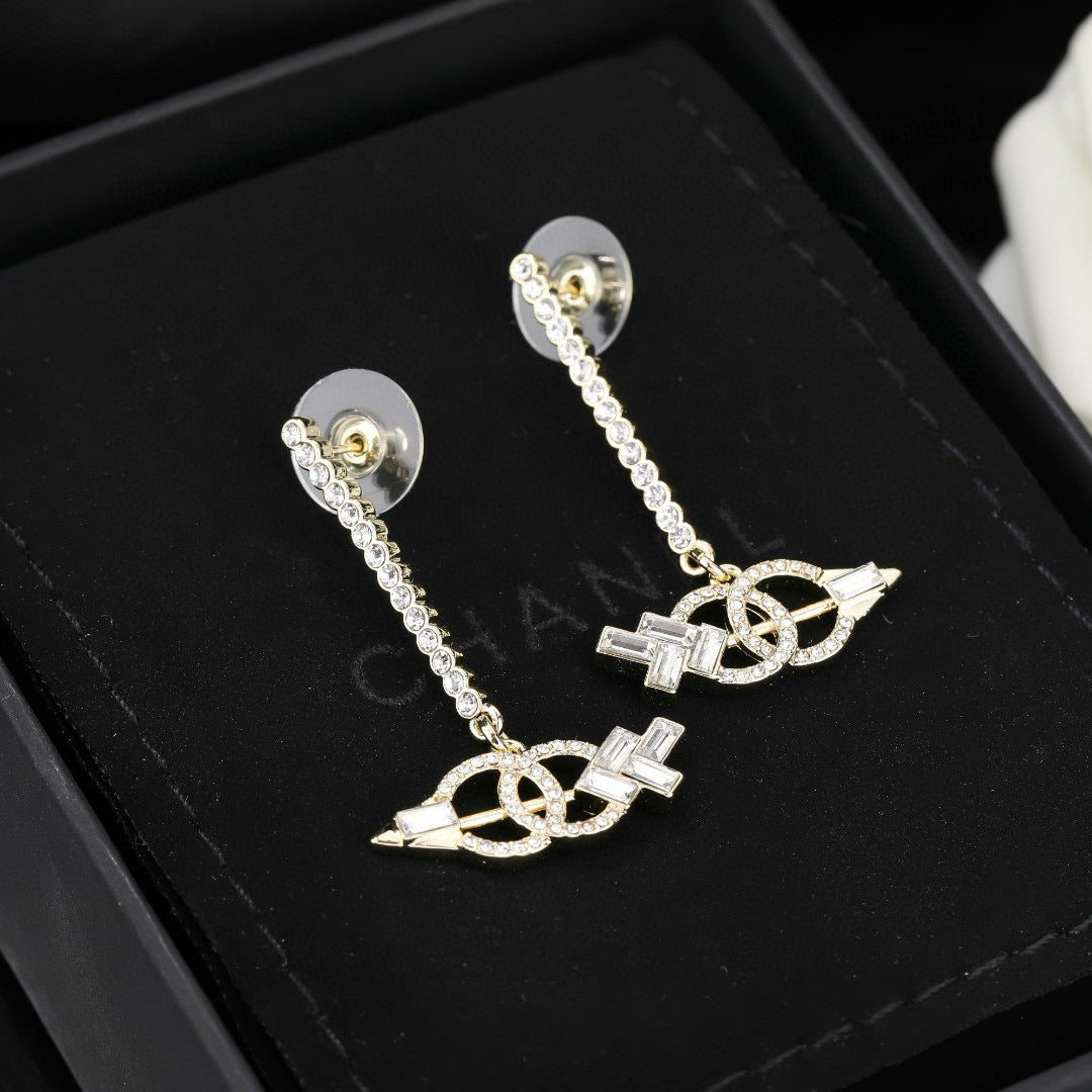 Signature Emblem Statement Earrings in Polished Metal-Tone – Design 042 close-up detail