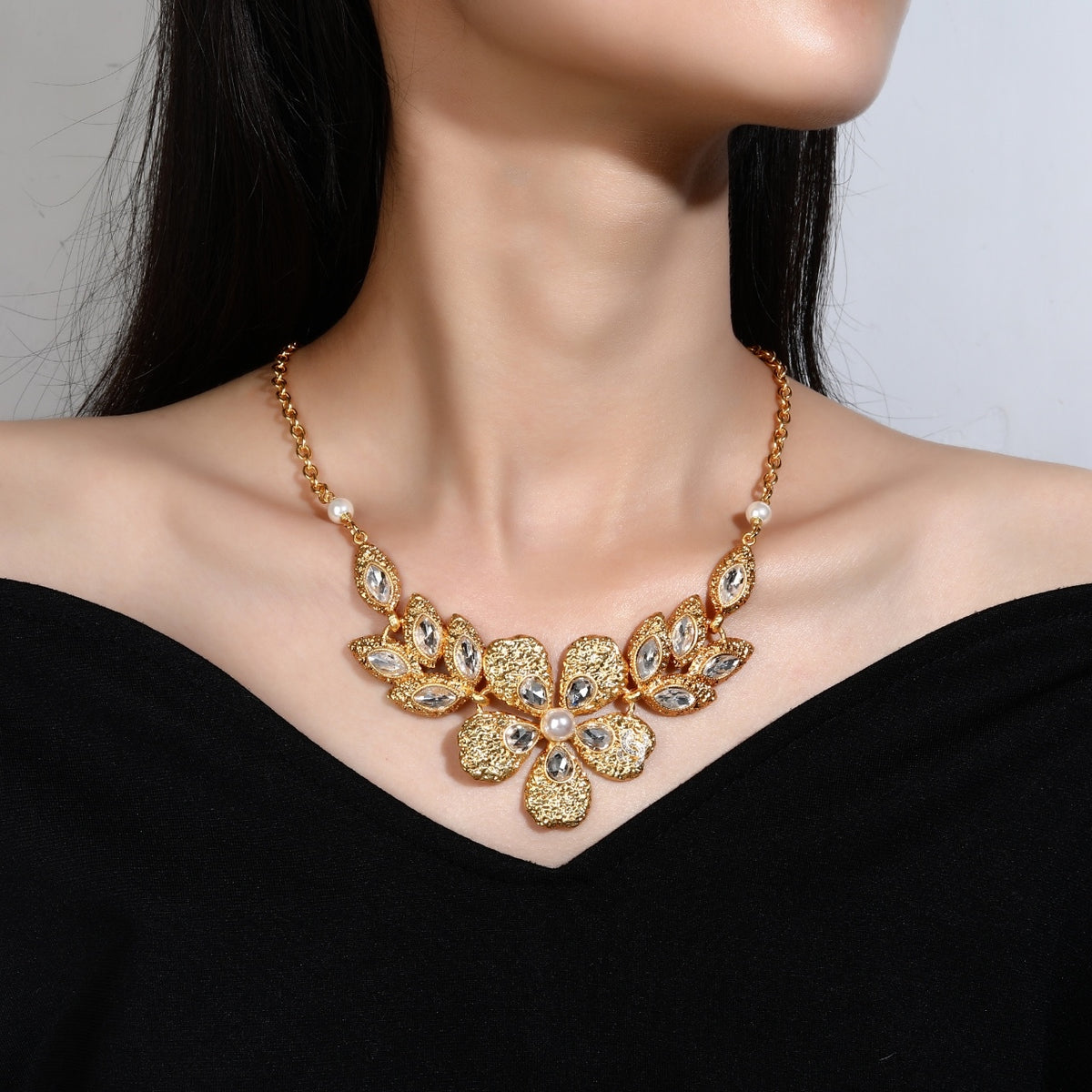 Double-C Emblem Pendant Necklace in Gold-Tone – Design 011 main product view