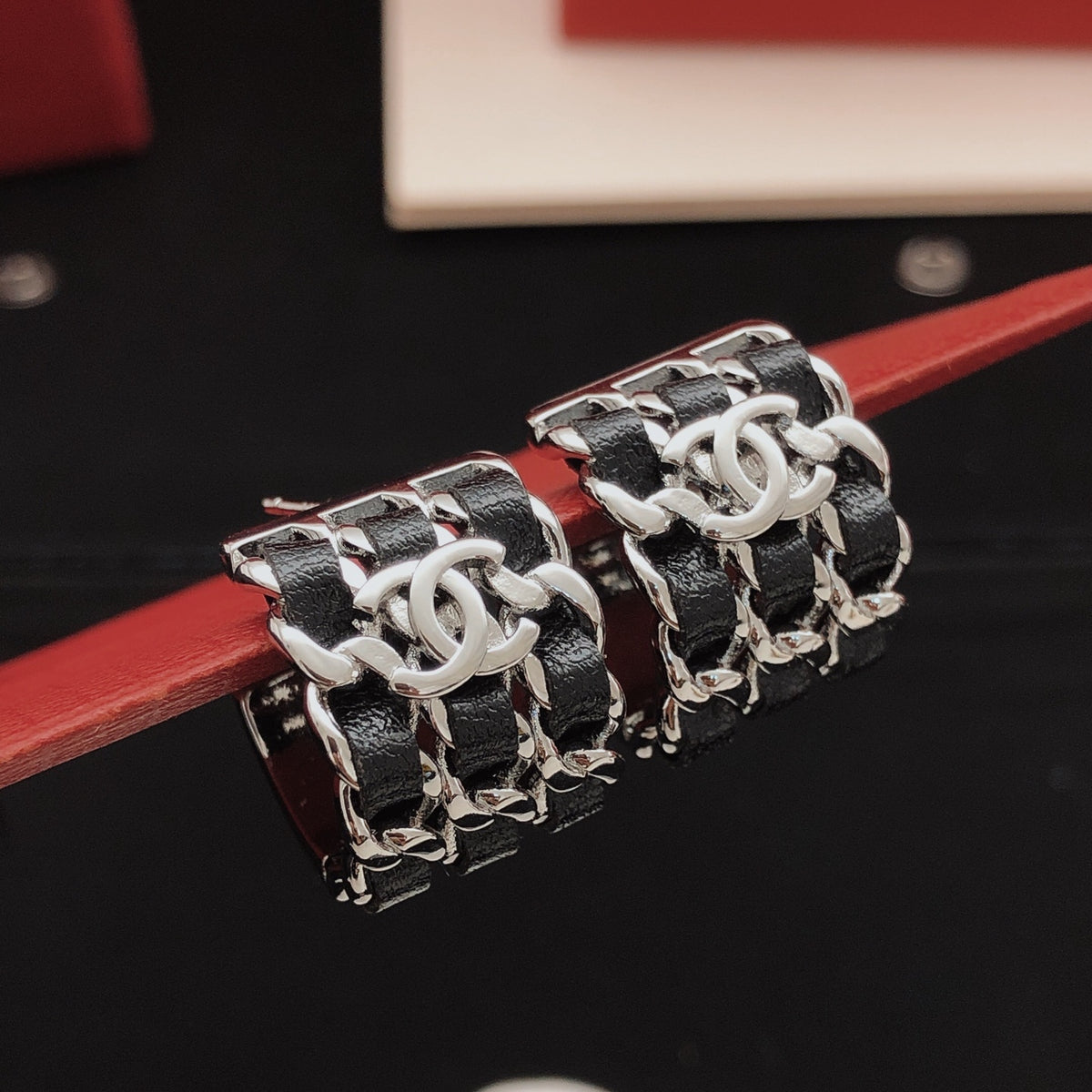 Signature Emblem Statement Earrings in Silver-Tone main product view