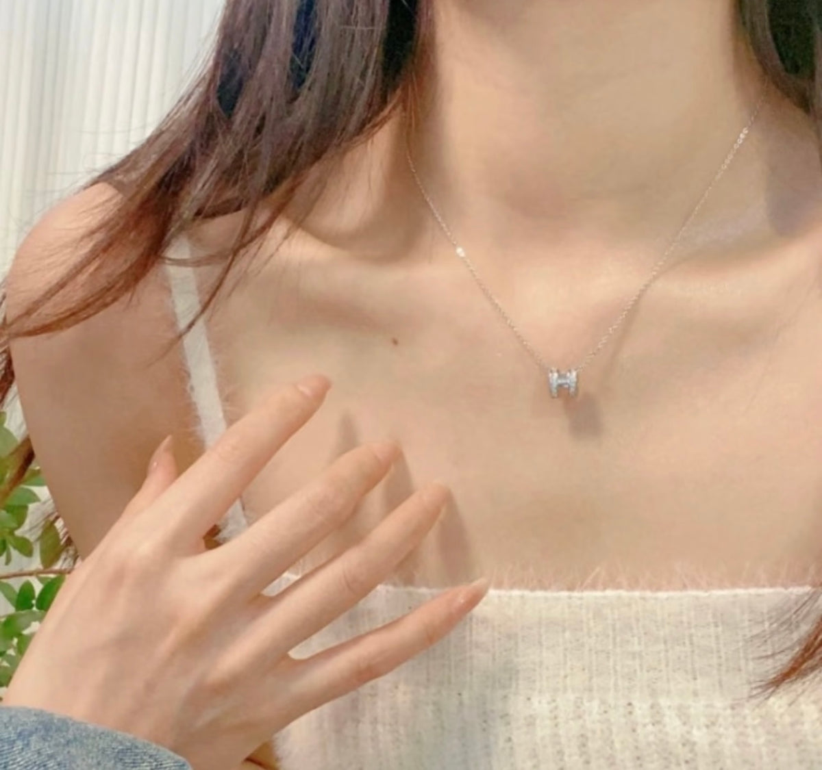 Letter Pendant Necklace in Silver-Tone detail view